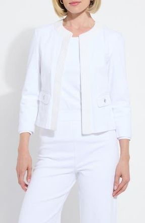 Lyss&eacute; Arbor Embroidered Cotton Blend Jacket in White at Nordstrom Rack, Size X-Small