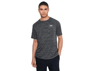 Under Armour Tech Textured Short Sleeve T-Shirt Mens Workout Black/White : 2XL