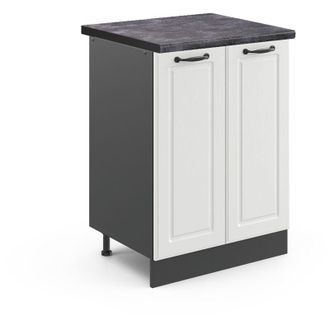 Vicco Mueble Bajo De Cocina R-line, Blanco Casa De Campo, 60 Cm, Et Antracita