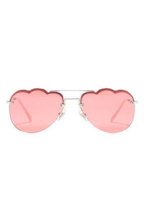 Miu Miu 58mm Irregular Sunglasses in Pnk Mir Flash Silver at Nordstrom Rack
