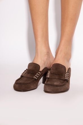 J.W.Anderson Leather Heeled Mules, Womens, Brown