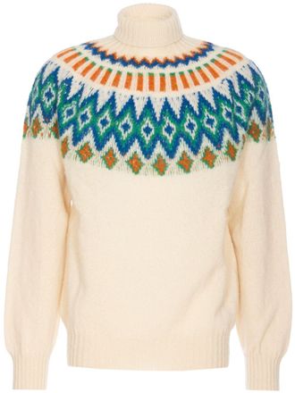 Howlin Sweater met print - Beige