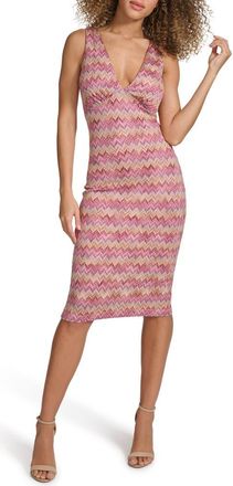 Siena My Balconia Open Stitch Knit Midi Dress in Pink Multi at Nordstrom Rack, Size 14