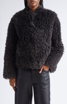 Stand Studio Faux Shearling Jacket in Smoke Grey at Nordstrom, Size 10 Us