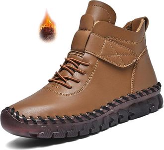 Generic Ladies Heeled Boots Outdoor Ski Boots Thickening Knee Boots Women (Brown, 4.5)