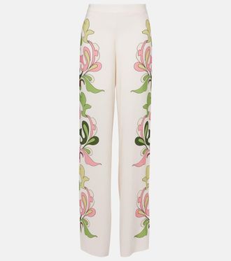 Adriana Degreas Inamorata printed high-rise wide-leg pants