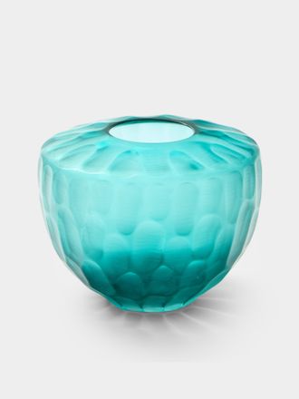 Micheluzzi Glass Goccia Acqua Bamboo Hand-Blown Murano Glass Vase (7in/18cm)