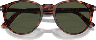 Persol 0po3152s Classic Round Frame Tortoiseshell Sunglasses