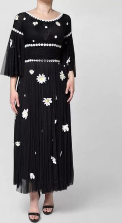 Dolce & Gabbana silk daisy embroidered midi dress