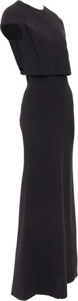 Victoria Beckham Black Silk Wool Crepe Layered Gown
