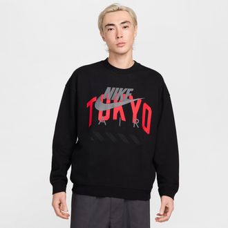 Nike Mens Air Tokyo Fleece Crew in Black | HQ1105-010