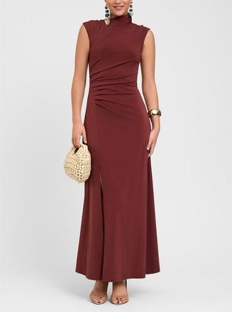 Rachel Roy Ramy Mock Neck Maxi Dress in Andorra Red at Nordstrom, Size Xx-Large