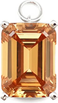 Izabel Display Oorbellen verfraaid met steen hanger - Zilver