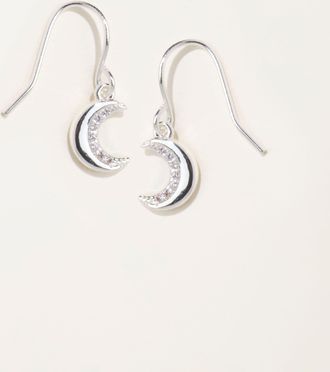Fat Face FatFace Moon Drop Earrings in Silver Tone
