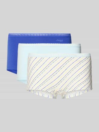 sloggi Slim Fit Panties mit Logo-Print Modell Crush im 3er-Pack in Hellblau, Gr&ouml;&szlig;e XXL