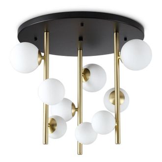 Ideal Lux Ideal Lux - Plafoniera Moderna Perlage Metallo Nero 9 Luci G9 15W 3000K Ip20