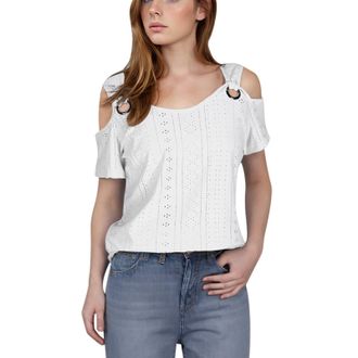 Generic Ladies Tops Deals of The Day Womens Summer Blouses Cold Shoulder Short Sleeve Tops Loose Casual Tunic T-Shirts for Women UK Ladies Elegant Office Work