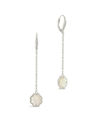 Sterling Forever Pearl Long Drop Earrings