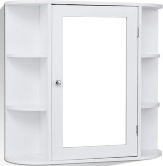 Costway Armario Con Espejo De Ba&ntilde;o De Pared Ba&ntilde;o Estante Mueble Almacenamiento - Costway