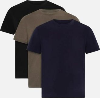 Ted Baker Mens 3-Pack Cotton Stretch Crew-Neck T-Shirts, Navy/Khaki/Black - Size: 42