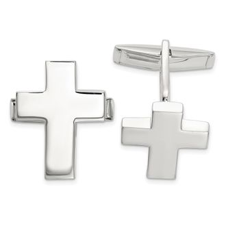 Diamond2Deal Sterling Silver Cross Cuff Links