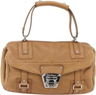 Ferragamo Pre-owned Handbags, female, Brown, Size: ONE SIZE Pre-owned Leather Handbag