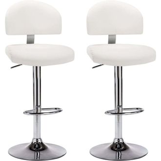 vidaXL Vidaxl - Taburetes De Cocina 2 Unidades Cuero Sint&eacute;tico Blanco