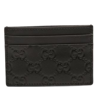 Gucci Pre-owned Womens Guccissima Card Holder - Black Leather - One Size