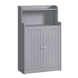 Vasagle Armario de ba&ntilde;o de 100 cm con 2 puertas de color gris