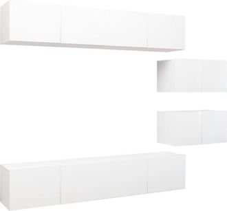 vidaXL 6 Piece TV Cabinet Set White Engineered Wood vidaXL