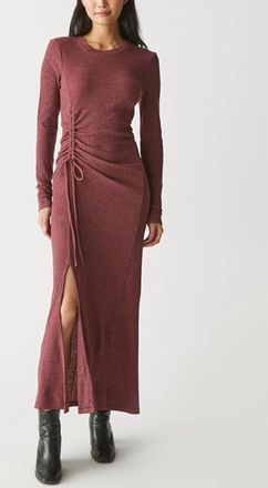 Michael Stars Ruched Tie Maxi Dress In Boysenberry