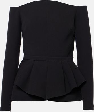SAFiYAA Brien off-shoulder crepe peplum top
