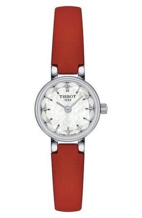 Tissot Lovely Round Leather Strap Watch, 19.5mm in Red at Nordstrom Rack, Size 20 Mm
