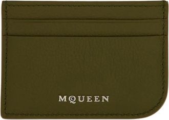 Alexander McQueen Leren Kaarthouder - Dames - Portefeuilles - Groen - ONE Size - Leer - Accessoires