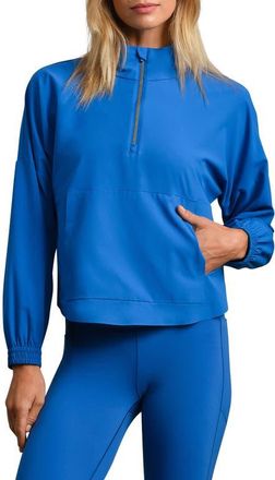Rhone Mirage Water-Repellent Half-Zip Jacket in Deep Sea Blue at Nordstrom, Size Xx-Large