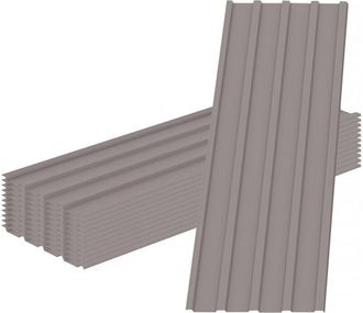 Habitat et Jardin Lote De 12 Paneles De Revestimiento De Acero Galvanizado atlanta - 129 X 42 Cm - Topo