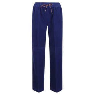 Ql2 Quelledue Straight Trousers, female, Blue, Size: L Straight Trousers