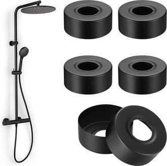 OEM 6 Rosetas Decorativas Negras De Acero Inoxidable Para Pasatubos De &Oslash; 25 Mm