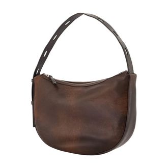 Staud Levi Lambskin Leather Shoulder Bag - Brown