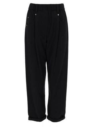 Brunello Cucinelli Black Carrot Pleated Pant