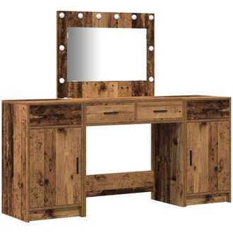 vidaXL Mesa De Tocador Con Caj&oacute;n 3 Pcs Marr&oacute;n 40 X 41 X 75 Cm Vidaxl