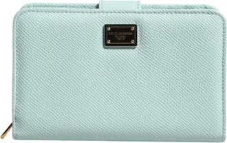 Dolce & Gabbana Mint Green Leather Bifold Continental Clutch Womens Wallet
