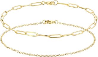 Adornia Set of 2 18K Gold Plated Chain Anklets at Nordstrom Rack