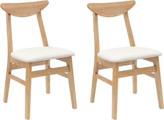 vidaXL Sillas De Comedor 2 Uds. Madera De Caucho S&oacute;lido Natural Vidaxl