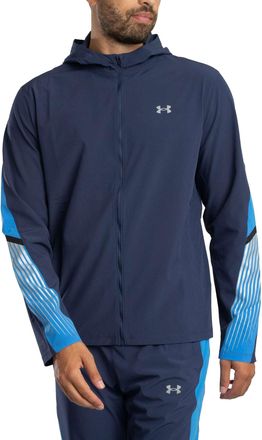 Under Armour Mens Velociti Storm Hooded Jacket, Blue, L