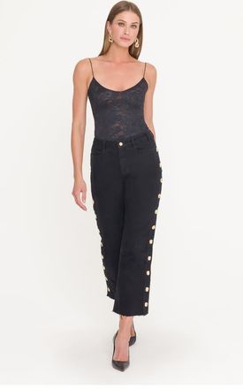 Generation Love Agnes Lace Bodysuit in Black at Nordstrom, Size Large