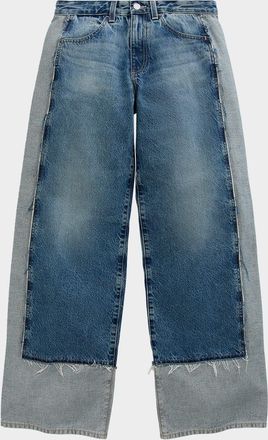 AG - Adriano Goldschmied Adria Wide-Leg Colorblock Rigid Denim Jeans