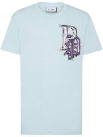Philipp Plein Katoenen T-shirt met graffiti-print - Blauw