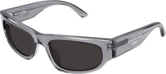 Balenciaga Sunglasses, unisex, Gray, Size: 56 MM Rectangle-Frame Acetate Sunglasses