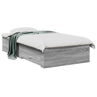 vidaXL Estructura De Cama Con Caj&oacute;n Sonoma Gris Madera De Ingenier&iacute;a Vidaxl